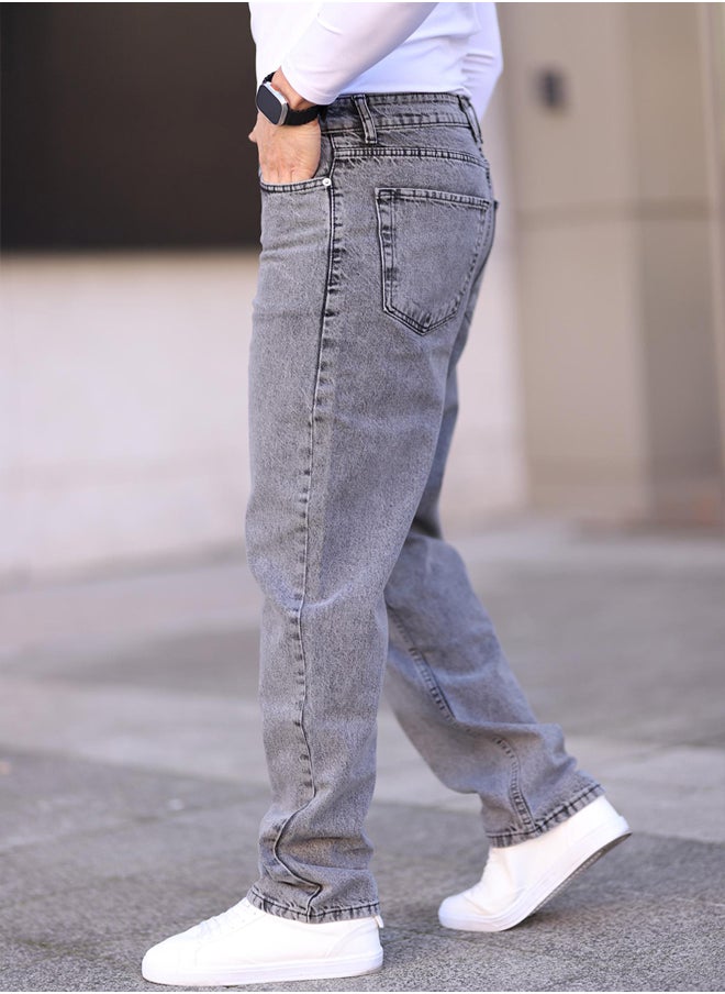 trendyol Gray Baggy Fit Jeans Denim Trousers  TMNAW24JE00027  - Image 2
