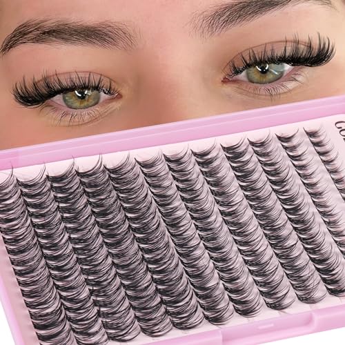 Goddvenus Lash Clusters Kit Wispy Lash Extension Kit Waterproof Lashes Clusters DIY Eyelash Clusters Kit with Natural Individual Eyelashes, Lashes Glue Bond and Seal and Lash Tweezers (D Curl 192pcs) - Image 5