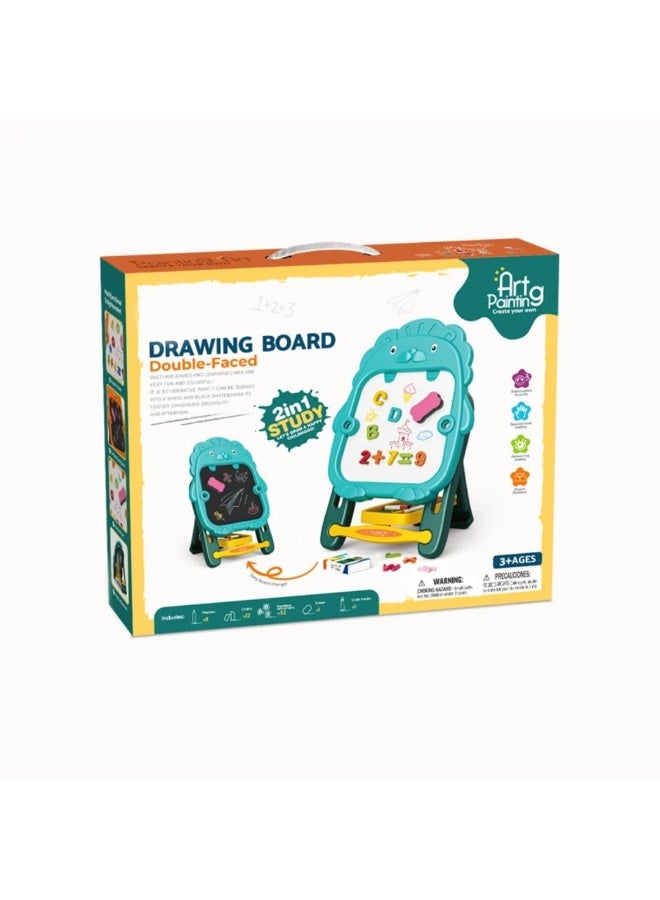 Double-Sided Educational Board for Kids (Magnetic + Chalkboard) - Image 2