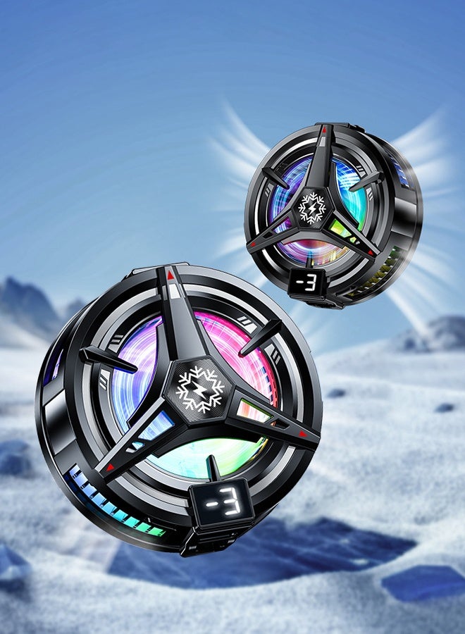 والبك مروحة iPad المغناطيسية للكمبيوتر المحمول وسادة التبريد للمواد المغناطيسية لـ iPad/Surface Pro/Samsung Tab، متوافقة مع Steam Deck مروحة التبريد المغناطيسية لأشباه الموصلات مع عرض درجة الحرارة، مروحة تبريد لألعاب الهاتف والبث المباشر على Tiktok - Image 2