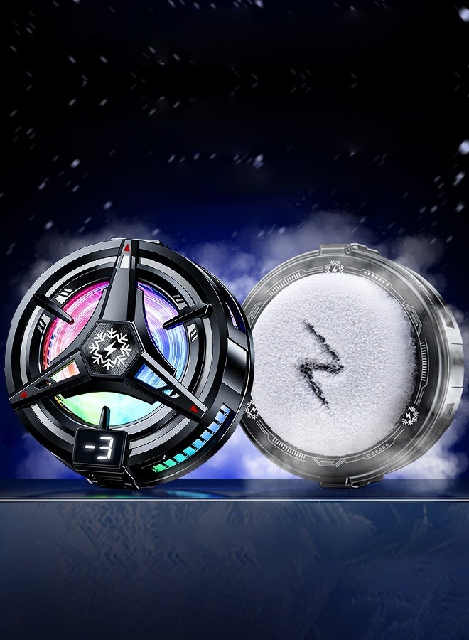 والبك مروحة iPad المغناطيسية للكمبيوتر المحمول وسادة التبريد للمواد المغناطيسية لـ iPad/Surface Pro/Samsung Tab، متوافقة مع Steam Deck مروحة التبريد المغناطيسية لأشباه الموصلات مع عرض درجة الحرارة، مروحة تبريد لألعاب الهاتف والبث المباشر على Tiktok - Image 1