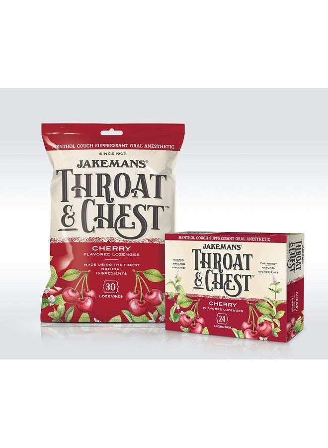 JAKEMANS Cherry Throat & Chest Lozenges Cough Drops – Cough, Sore Throat and Seasonal Distress Soothing Relief – Liquid Drop Shape – 30 Lozenges (3 Pack) - Image 3