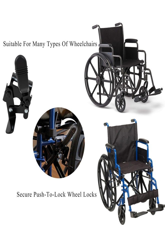 Migeek Wheelchair brakes, Universal Brake, Replacement Parts, One-Handed Operation, Suitable For Most Manual Wheelchairs (1 Pair, Black) - Image 4