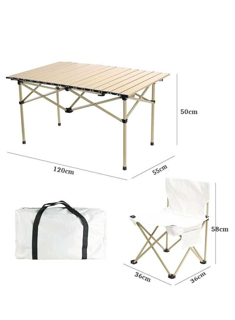 Mereza Camping Furniture Set,Foldable Camping Tables and Chairs, Portable Family Outing Camping Picnic Table And Chair Set,Multifunctional Foldable Travel Table and Chairs Set Camping Table For Outdoor BBQ,Cooking,Party, Beach - Image 4