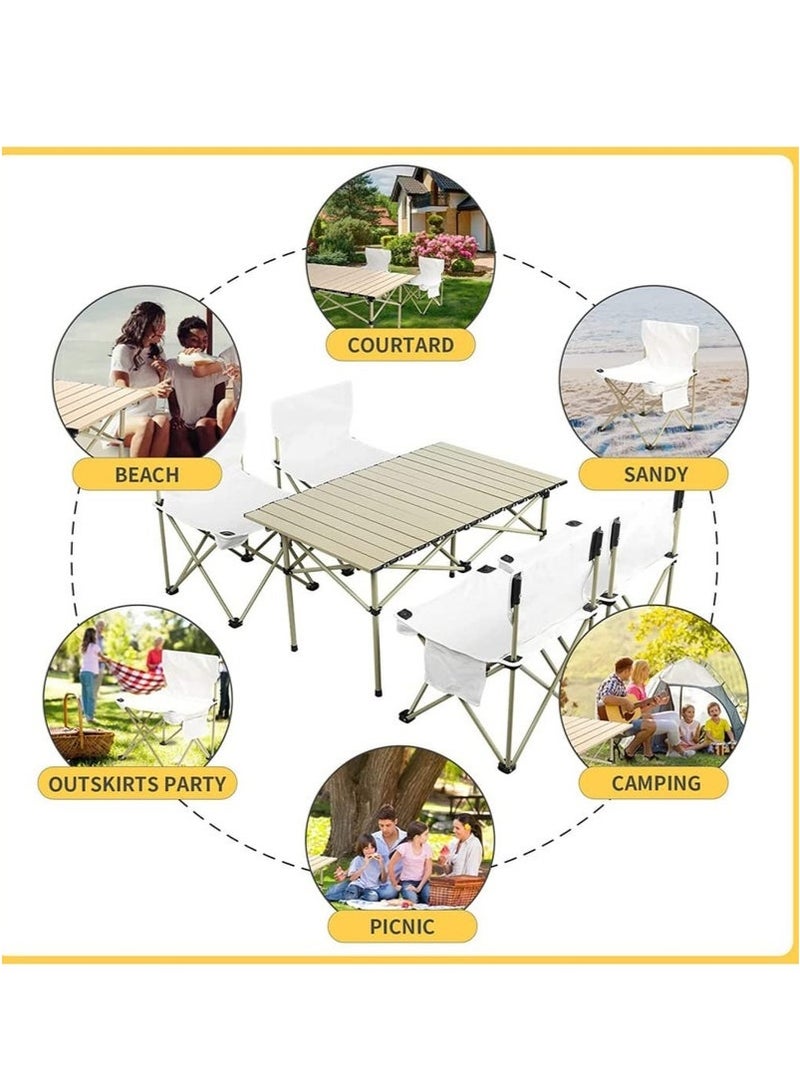Mereza Camping Furniture Set,Foldable Camping Tables and Chairs, Portable Family Outing Camping Picnic Table And Chair Set,Multifunctional Foldable Travel Table and Chairs Set Camping Table For Outdoor BBQ,Cooking,Party, Beach - Image 3