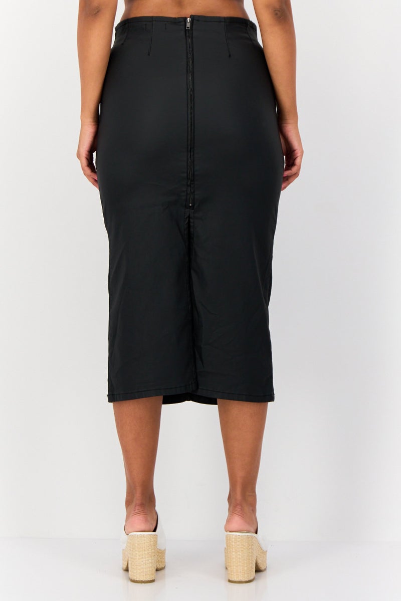 Don't Call Me Jennyfer Women Solid Maxi Skirt, Black  - Image 2