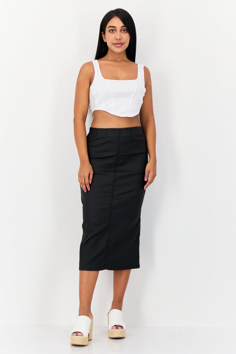 Don't Call Me Jennyfer Women Solid Maxi Skirt, Black  - Image 4