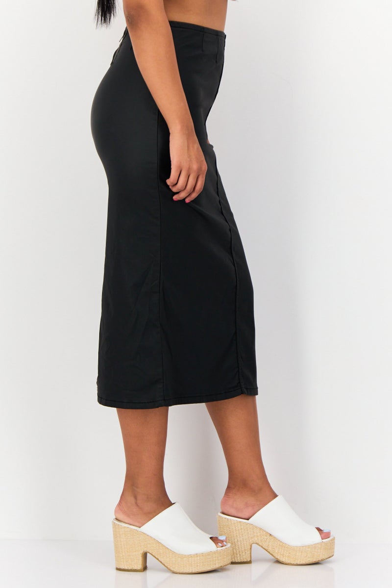 Don't Call Me Jennyfer Women Solid Maxi Skirt, Black  - Image 3