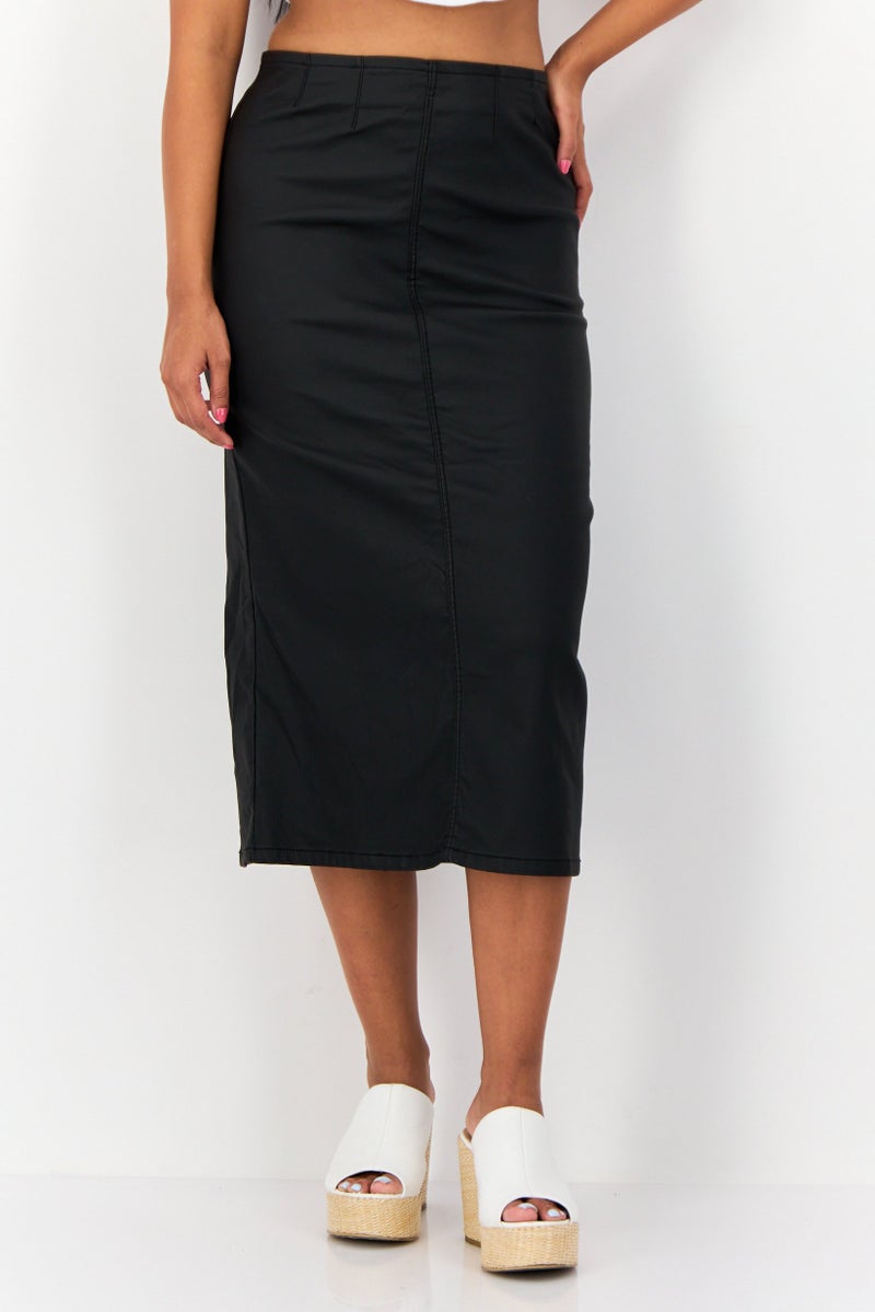Don't Call Me Jennyfer Women Solid Maxi Skirt, Black  - Image 1