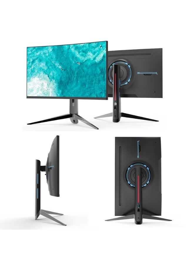 27 Inch 2K Curved Gaming Monitor 180Hz, 2560×1440p, 1ms Response, AMD FreeSync 1800R Curved VA, HDMI/DP/USB, Built-in Speakers, Low Blue Light, Flicker-Free, RGB Backlight with Height-Adjustable Stand, Ideal for Game&Work - Image 2