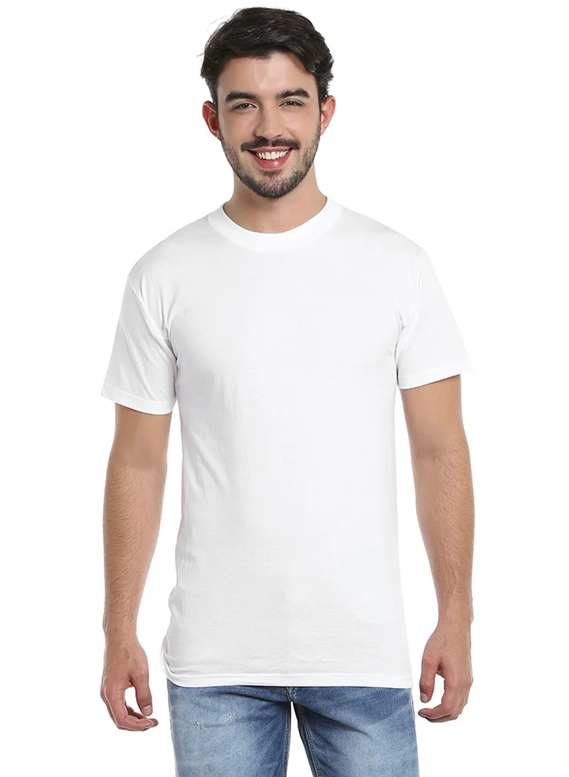 BYC MEN'S O-NECK COTTON T-SHIRT (PACK OF 3) - WHITE
