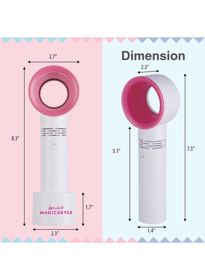 Lyon Lash Portable USB Rechargeable Bladeless Mini Fan/Air Conditioning Blower/Handheld Cooling Dryer, Essential Eyelash Extension Supplies, Dries Eyelash Extensions Glue/Adhesive Rapidly (White) - Image 4
