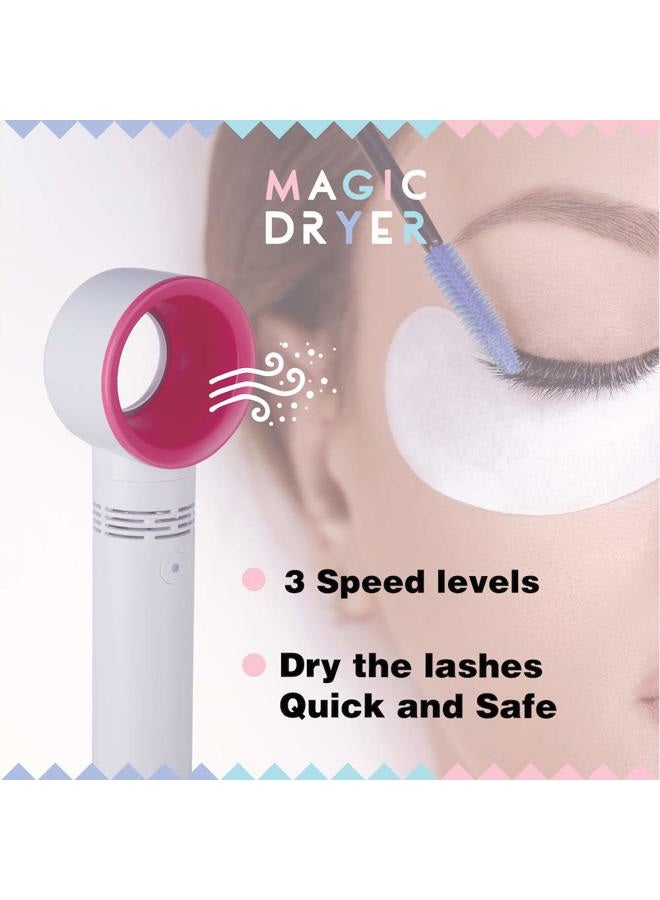 Lyon Lash Portable USB Rechargeable Bladeless Mini Fan/Air Conditioning Blower/Handheld Cooling Dryer, Essential Eyelash Extension Supplies, Dries Eyelash Extensions Glue/Adhesive Rapidly (White) - Image 3