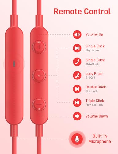 iMangoo for Apple USB C Wired Headphones, Hi-Fi Sound Corded Earbuds, Ergonomic Small in Ear Buds for iPhone 17 Pro Max/17e/16 Plus/16e/15, for Samsung S26/S25 Ultra/for Pixel Type C Earphones Red - Image 4