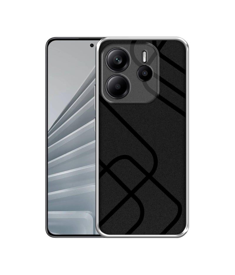 Casotec Zig-Zag Black Line Design Printed Silicon Soft TPU Back Case Cover for Mi Redmi Note 14 5G - Image 1