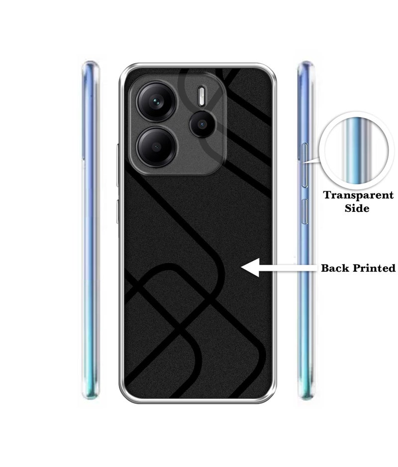 Casotec Zig-Zag Black Line Design Printed Silicon Soft TPU Back Case Cover for Mi Redmi Note 14 5G - Image 2