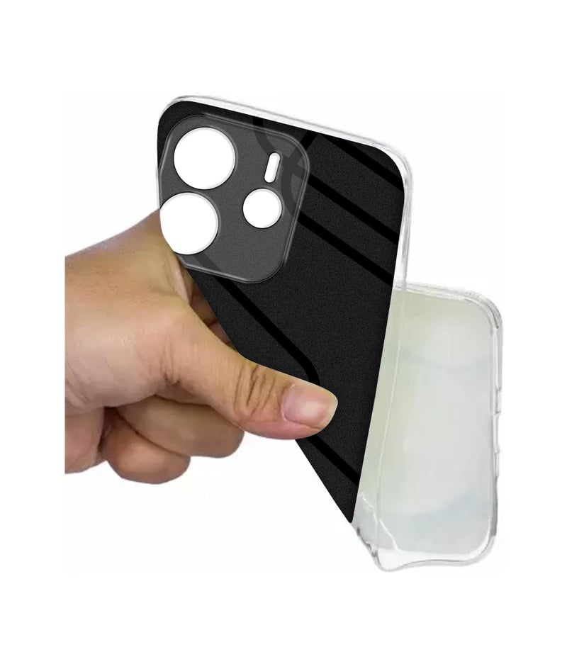 Casotec Zig-Zag Black Line Design Printed Silicon Soft TPU Back Case Cover for Mi Redmi Note 14 5G - Image 4