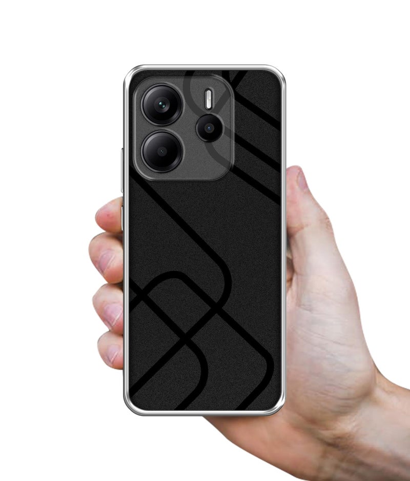 Casotec Zig-Zag Black Line Design Printed Silicon Soft TPU Back Case Cover for Mi Redmi Note 14 5G - Image 3