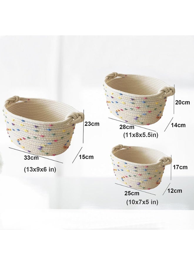 Color Dot Storage Basket Woven Desktop Snacks Toys Storage Basket Sundry Underwear Storage Keys Organizer Storage Boxes  - Image 1