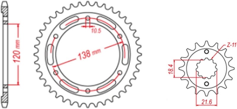QASULER 520 13T Motorcycle Sprocket - Image 2