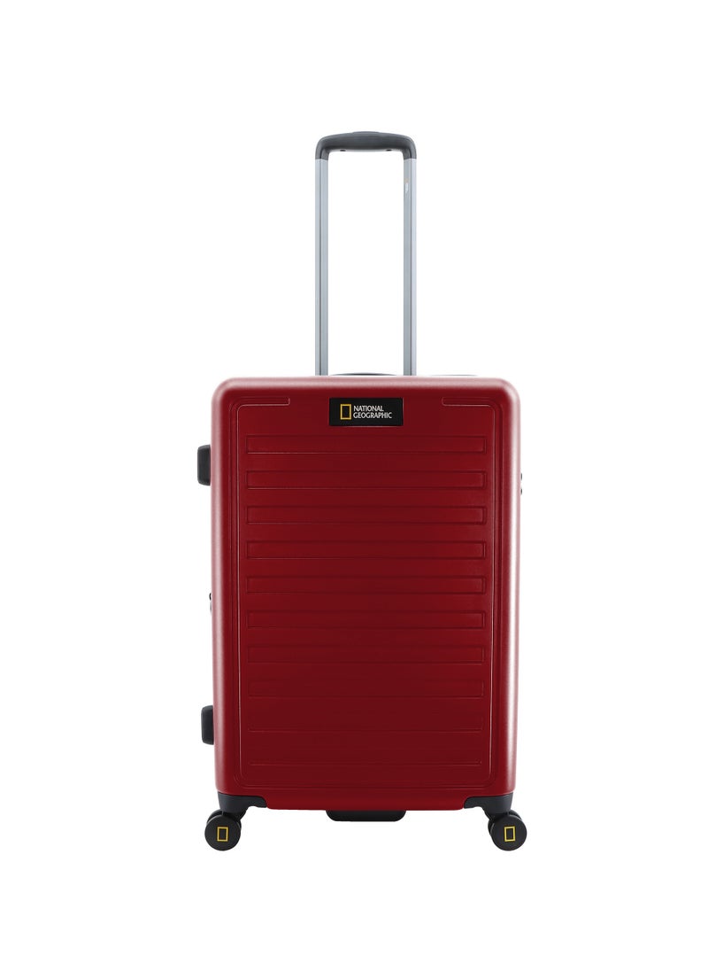 NATIONAL GEOGRAPHIC National Geographic Cruise 100% PC Hardshell Medium Check-In Suitcase Burgundy, Durable Featherweight TSA Combination Lock Travel Luggage, 4 Quite Spinner Wheel Trolley Bag (24 Inch).  - Image 1