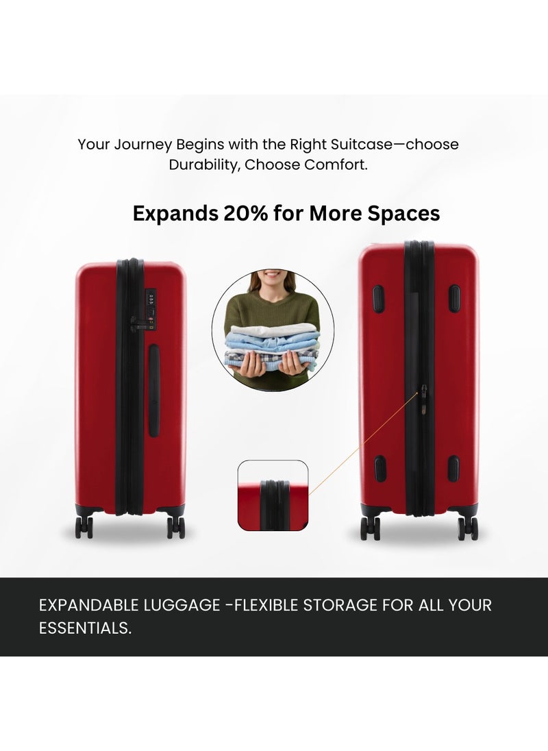 NATIONAL GEOGRAPHIC National Geographic Cruise 100% PC Hardshell Medium Check-In Suitcase Burgundy, Durable Featherweight TSA Combination Lock Travel Luggage, 4 Quite Spinner Wheel Trolley Bag (24 Inch).  - Image 4