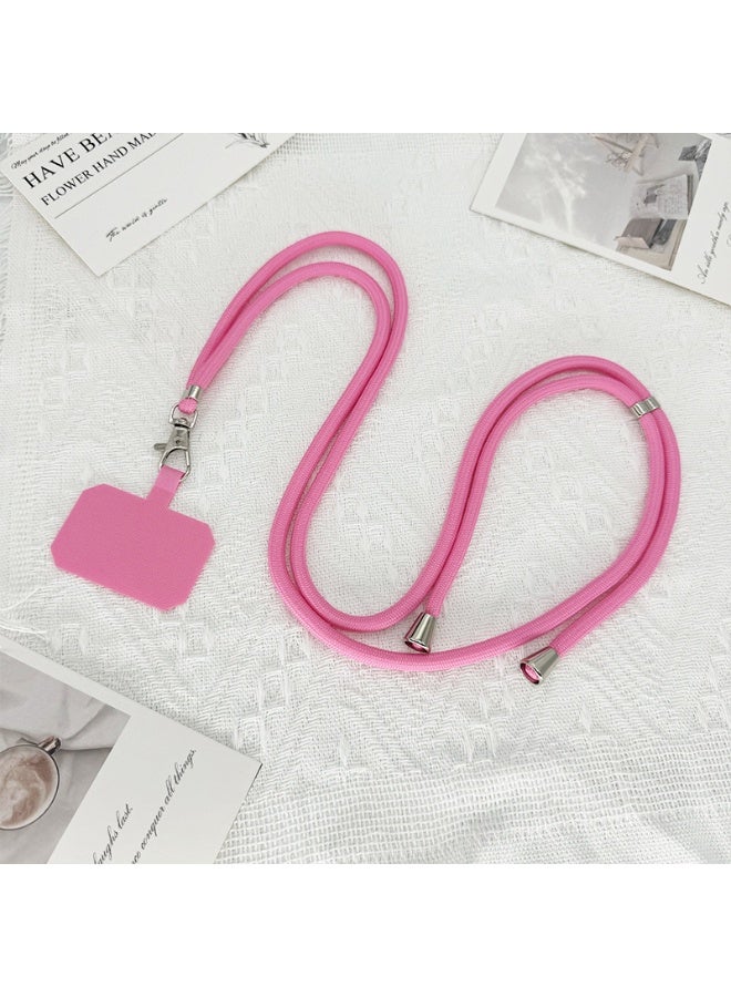 NIBEMINENT Beaded Phone Lanyard, Anti Lost Removable Wrist Strap, Universal Cross Body Bracelet Pendant, Phone Keychain Lanyard,Pink