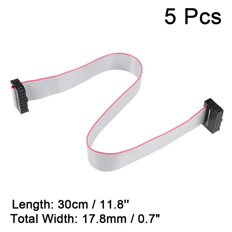 uxcell موصل uxcell IDC 14 دبابيس كابل شريطي مسطح موصل أنثوي طول 30 سم 2.54 مم خطوة، 5 قطع - Image 2