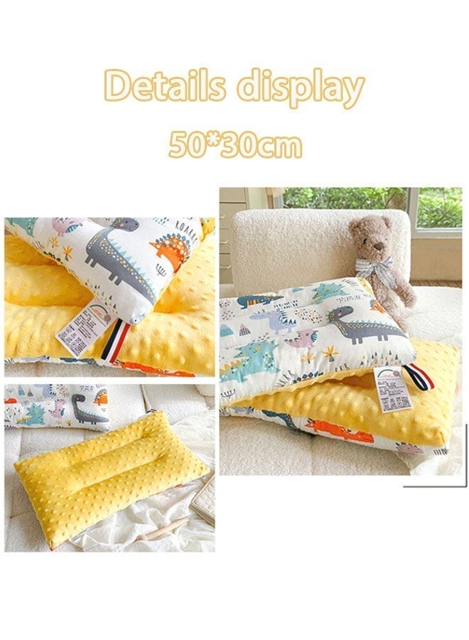Baby Pillow, 1/2 Pcs Cotton Soothing Touch Granular Velvet Pillow, Pure Cotton Pillow Core, Baby Nap Pillow, Cartoon Print Pattern, Active Printing And Dyeing Process, Removable And Washable - Image 2