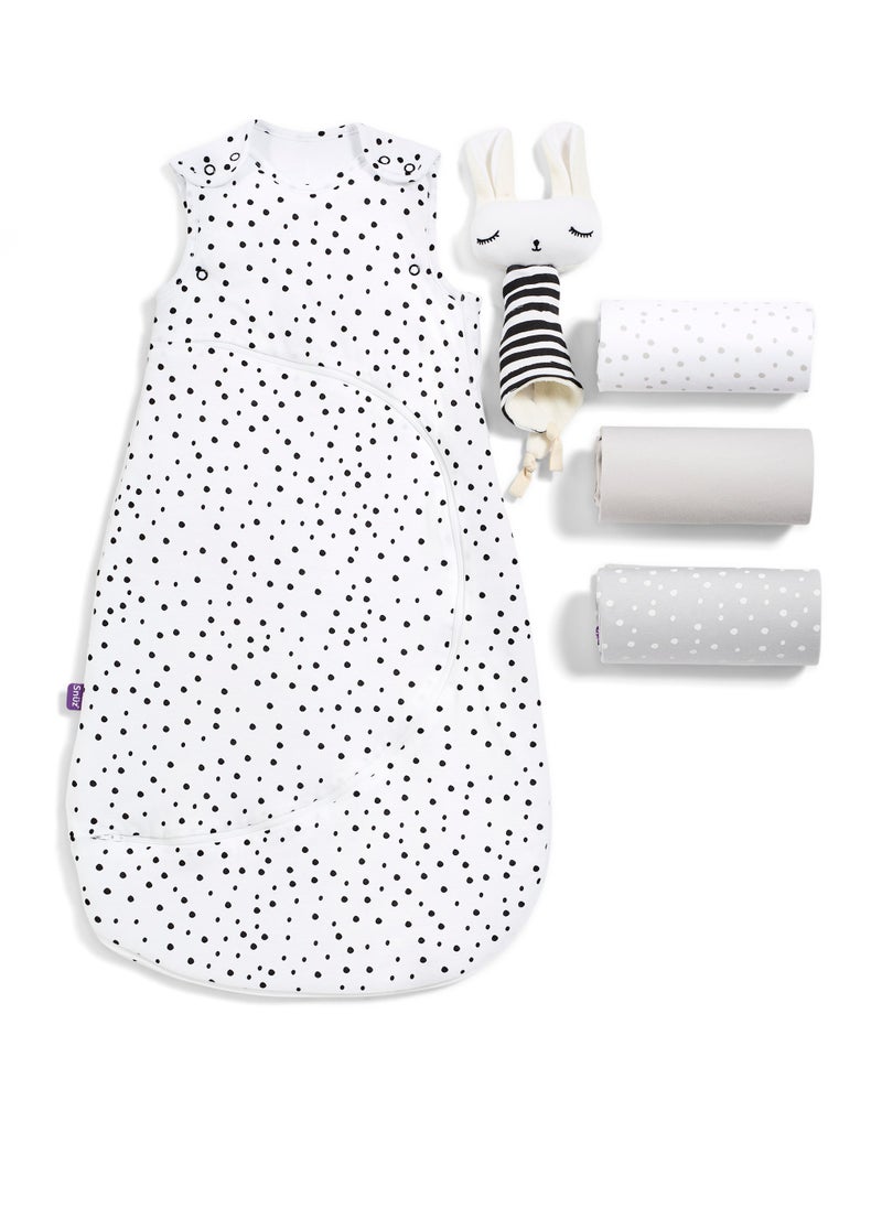 Snuz - 3 Piece Crib Bedding Set Soft Jersey Cotton - Grey Spot 90 x 1 x 45 Cm - Image 1