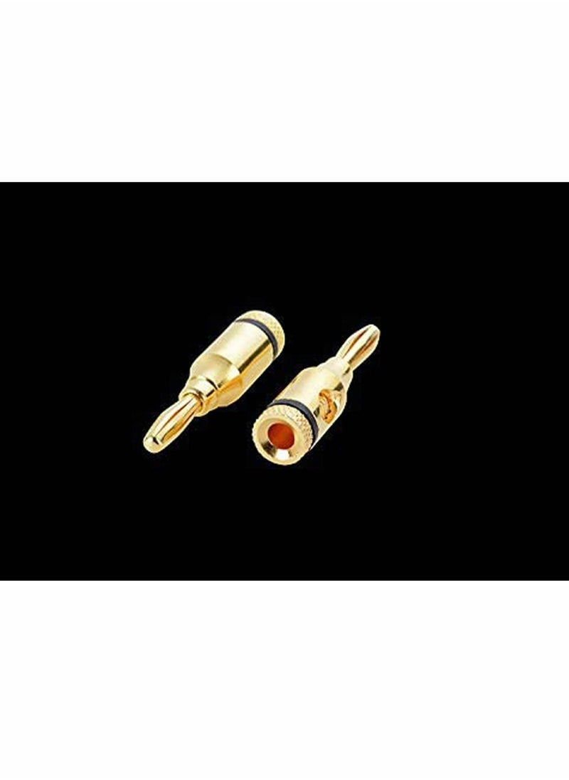 KASTWAVE - Banana Plugs 6 Pairs, Closed Screw 24K Gold Plated Banana Speaker Plug Connectors - Image 1