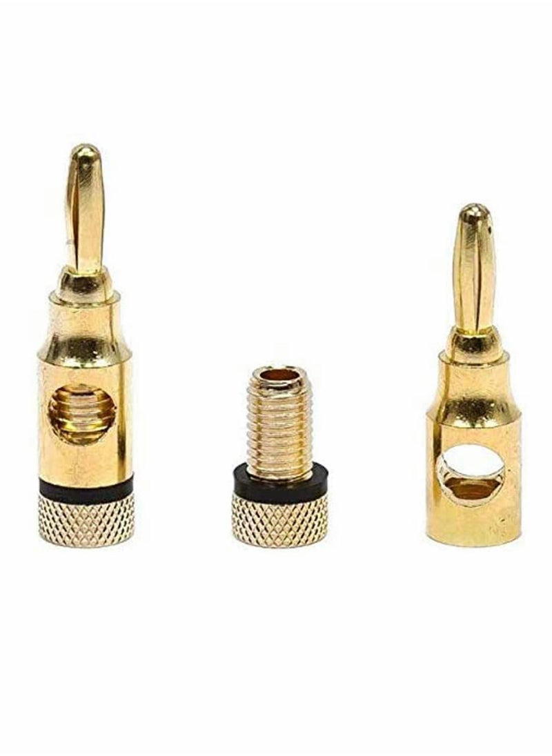 KASTWAVE - Banana Plugs 6 Pairs, Closed Screw 24K Gold Plated Banana Speaker Plug Connectors - Image 1