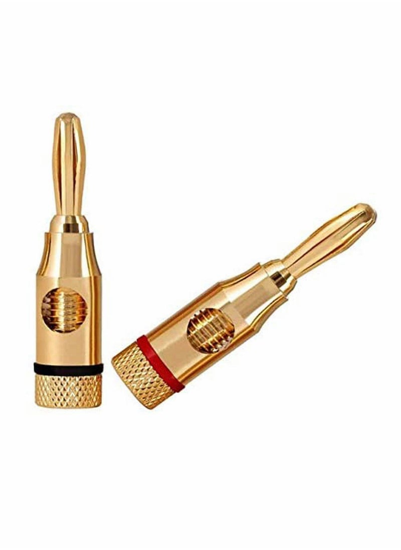 KASTWAVE - Banana Plugs 6 Pairs, Closed Screw 24K Gold Plated Banana Speaker Plug Connectors - Image 1