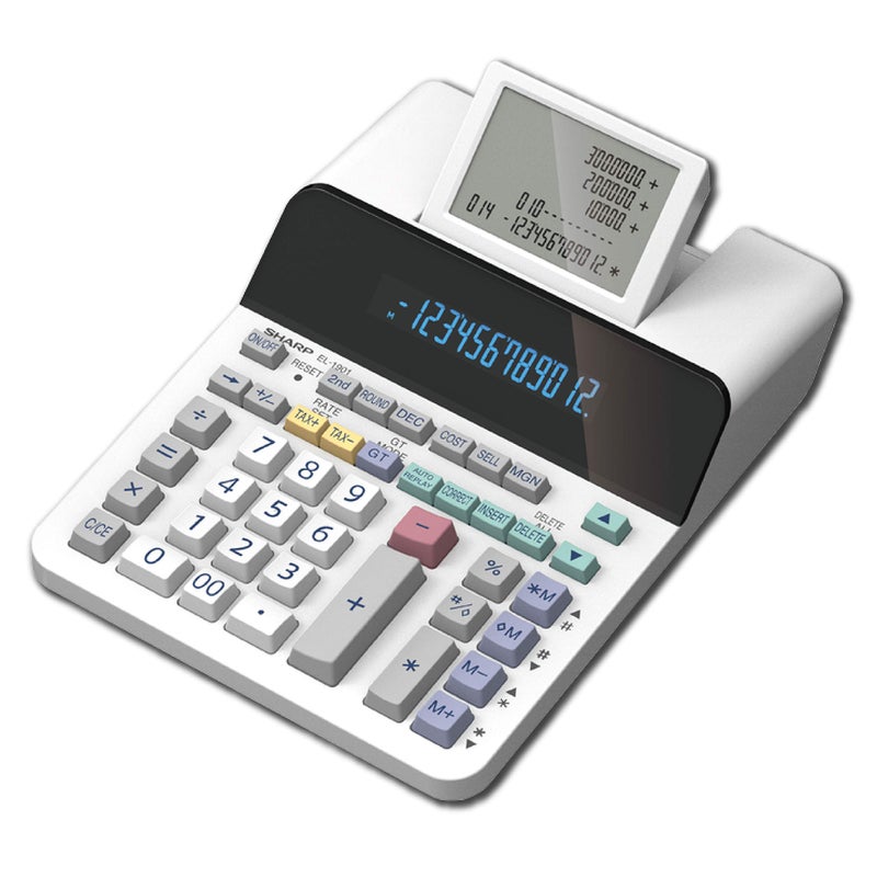Sharp EL-1901 Paperless Printing Calculator with Check and Correct, 12-Digit LCD Primary Display, Functions the Same as a Printing Calculator/Adding Machine with Scrolling LCD Display Instead of Paper - Image 2
