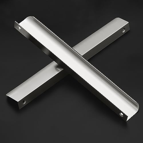 Ravinte 10 Pack Cabinet Handles Finger Edge Pulls 300mm118 inch Silver Drawer Edge Pulls Brushed Nickel Finger Pulls for Cabinets Concealed Handles - Image 3