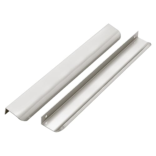 Ravinte 10 Pack Cabinet Handles Finger Edge Pulls 300mm118 inch Silver Drawer Edge Pulls Brushed Nickel Finger Pulls for Cabinets Concealed Handles - Image 1