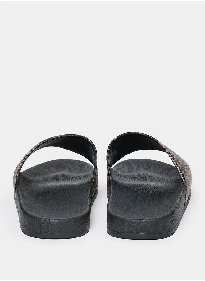 ستايلي Checked Pattern Strap Comfort Slides