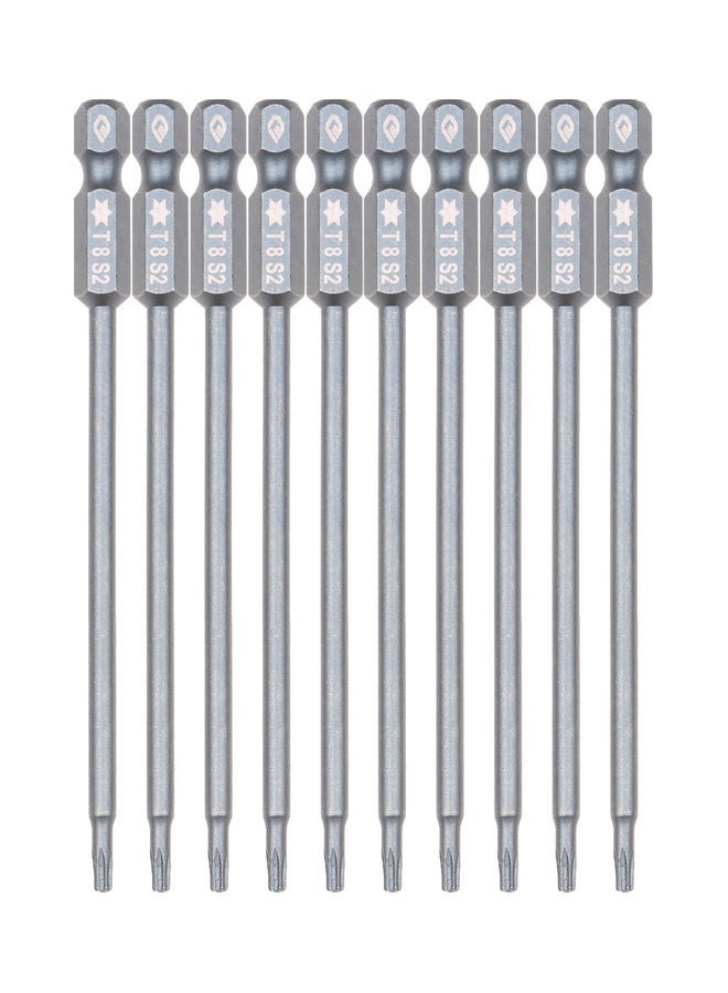 NIBEMINENT 10-Piece Magnetic Screw Driver Bit Set Grey 13.70*0.80*8.30cm