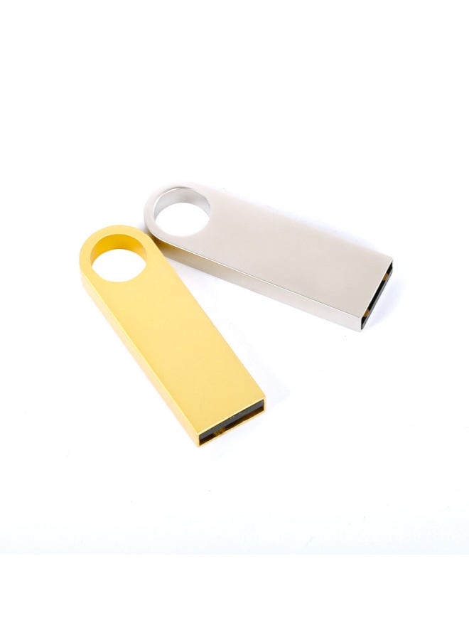 U Disk Custom 32G Lettering 16G Creative Metal USB Gift U Disk High Speed 128G U Disk 64g-Color:Golden 2.0-Capacity:4GB - Image 4