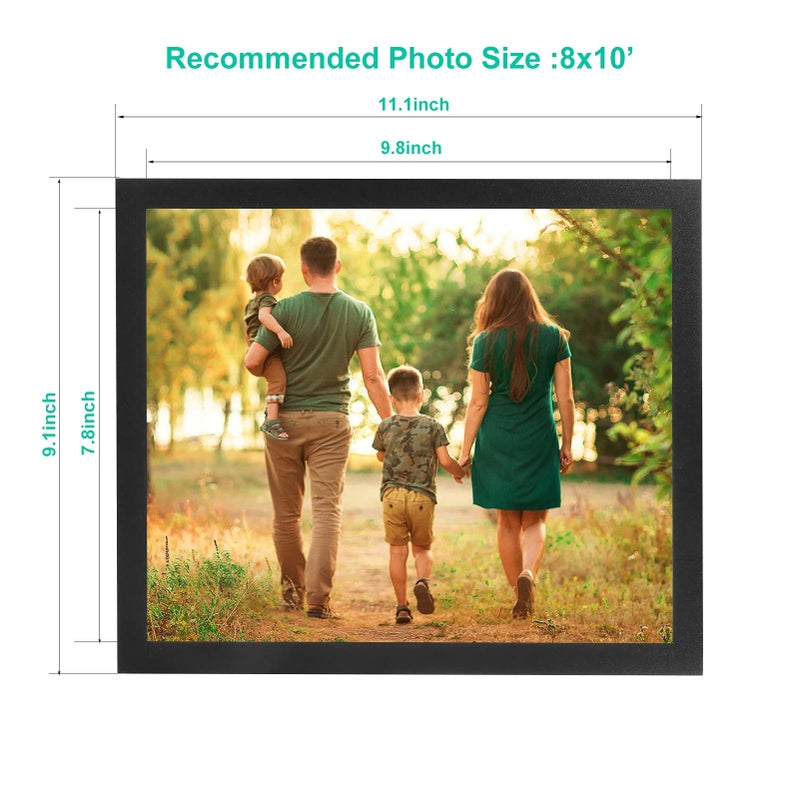 CRUGLA 8x10 إطارات صور مغناطيسية للثلاجة 12 حزم ورقة مغناطيسية معدل مع دعم لاصق ذاتي الأسود 8 × 10 إطار حرفة الصور المغناطيسية لمجموعة لزجاج نافذة باب المقصورة - Image 5