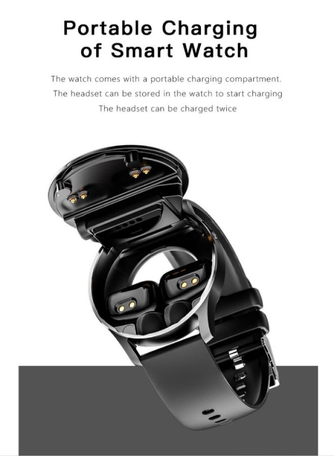 AROAQ X7 TWS Smart Watch with 1.32" AMOLED Display, Bluetooth Calling, Wireless Earbuds, Heart Rate & Sleep Monitor, Multi-Sport Modes, Waterproof - Black - Image 4