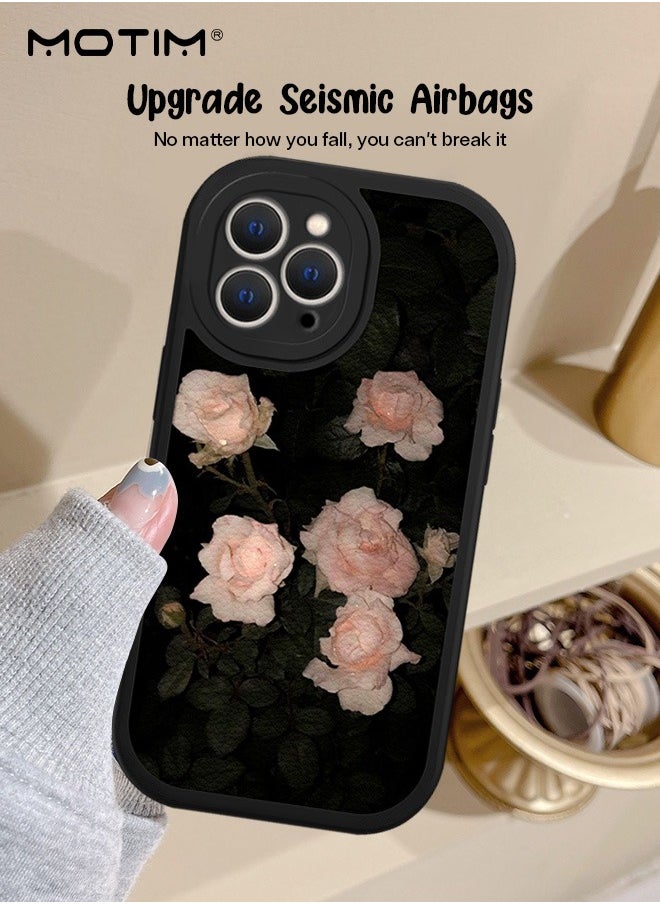 Motim iPhone 14 Pro Max Protective Case, Vintage Flower Pattern Phone Case, Soft Silicone Shockproof Scratch-resistant Full Protective Cover, Girls Women Slim Case Cover  - Image 2