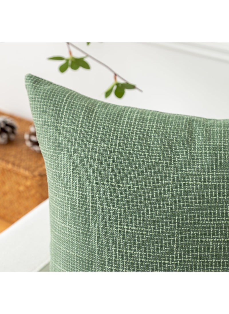 K KEVIN TEXTILE Kevin Textile Set of 2 Sage Green Pillow Covers 16 x 16 Inch Farmhouse Boho Decorative Throw Pillow Covers Linen Cushion Covers for Sofa Couch D?cor  - Image 2