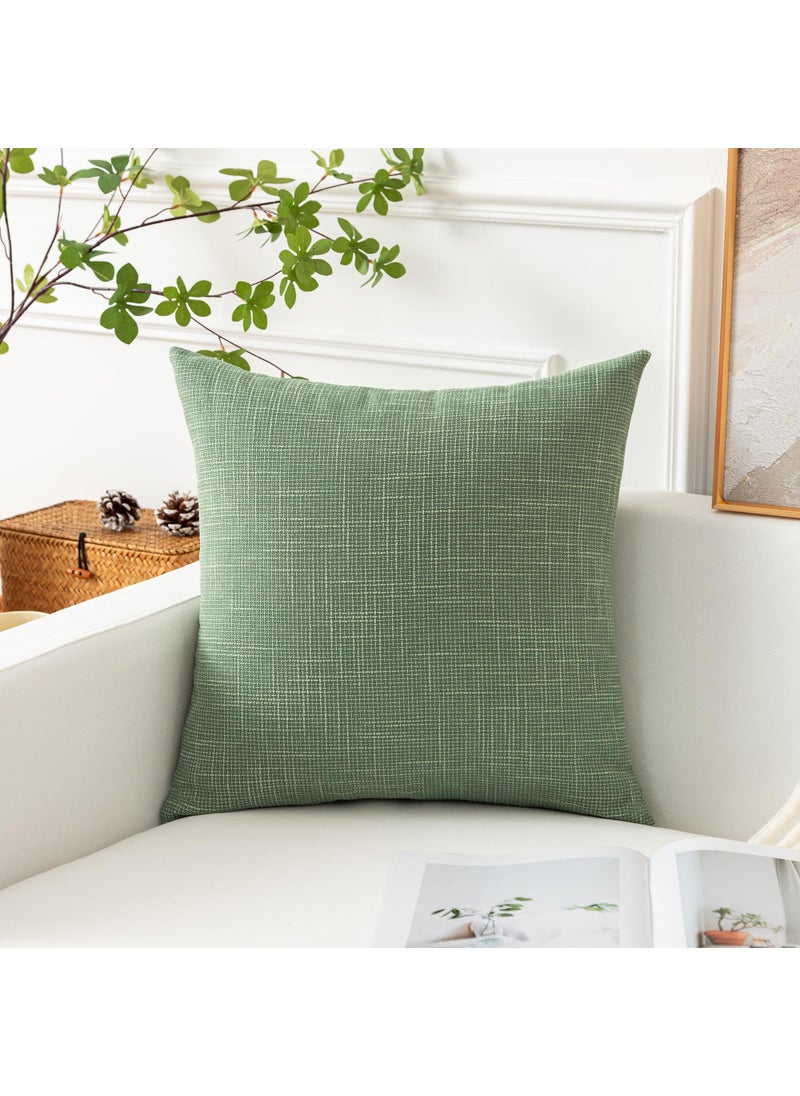 K KEVIN TEXTILE Kevin Textile Set of 2 Sage Green Pillow Covers 16 x 16 Inch Farmhouse Boho Decorative Throw Pillow Covers Linen Cushion Covers for Sofa Couch D?cor  - Image 4