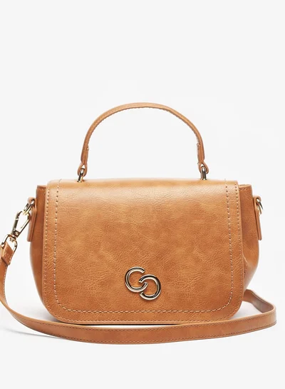 Celeste Women's Solid Satchel Bag with Top Handle and Button Closure