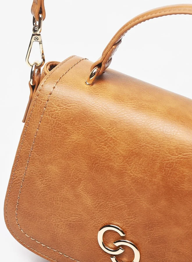 Celeste Women's Solid Satchel Bag with Top Handle and Button Closure