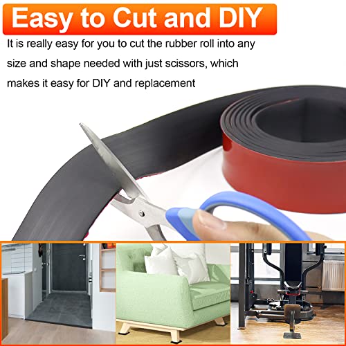 Eunice Adhesive Rubber Strips Neoprene Rubber Sheet, Solid Sheets Rolls for Pads, Crafts, DIY Gaskets, Seals (1" Wide, 1/8" Thick, 10' Long) - Image 5