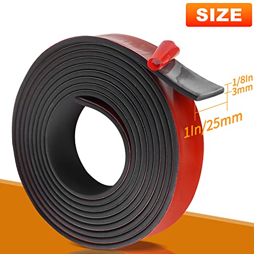 Eunice Adhesive Rubber Strips Neoprene Rubber Sheet, Solid Sheets Rolls for Pads, Crafts, DIY Gaskets, Seals (1" Wide, 1/8" Thick, 10' Long) - Image 2
