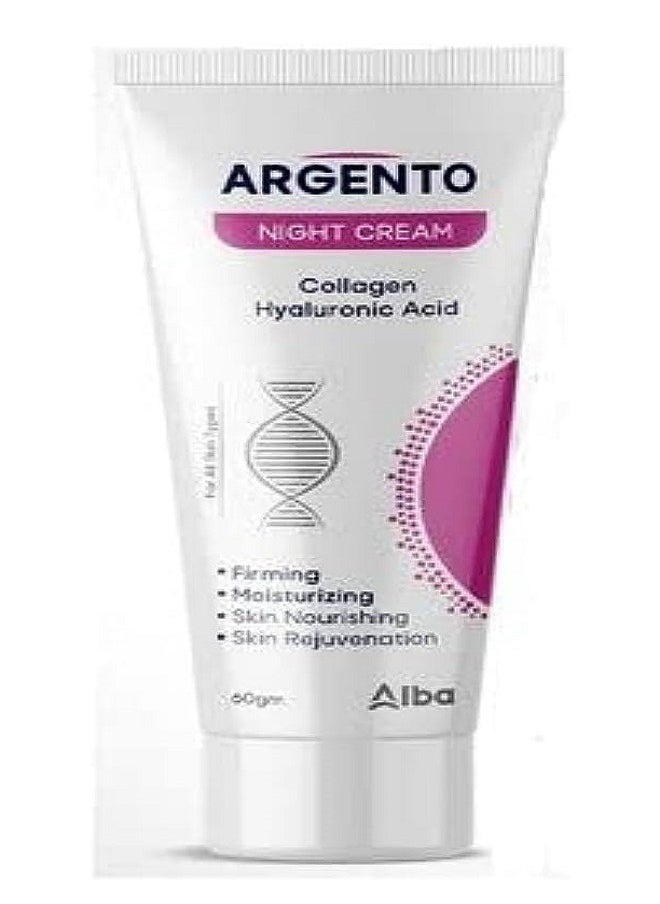 ARGENTO Night Cream Collagen & Hyaluronic Acid 60gm  - Image 1
