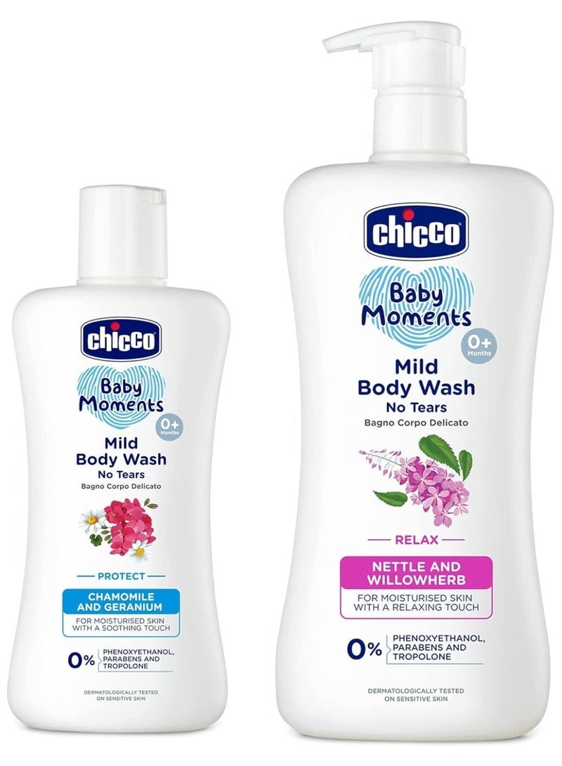 Chicco Mild Bodywash Relax 500 ml with Mild Bodywash Protect 200ml - Image 1